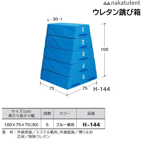 中津テント(NAKATUTENT) ウレタン跳び箱 4段 ブルー単色 100×75×75cm | スポーツマート.JP オンラインショップ