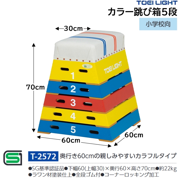 トーエイライト(TOEILIGHT) 小学校向 カラー跳び箱5段 (メーカー直送